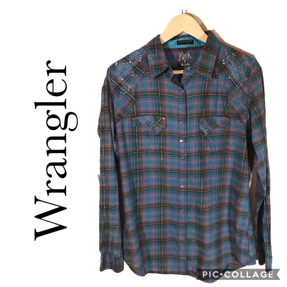 Rock 47 by Wrangler plaid gen snap up